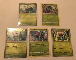 Lot Of 5 Bulbasaur and Ivysaur Pokemon Cards - Image 1