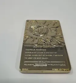 1999 POLIWHIRL Pokemon 24K Gold Plated Trading card Limited Edition Burger King - Image 4