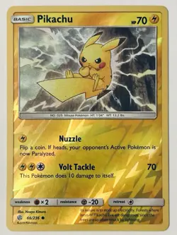 Pikachu 66/236 Cosmic Eclipse Reverse Holo Common Pokemon Card NEAR MINT - Image 1