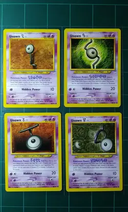 Pokemon Cards Neo Destiny Unown Lot x4 Commons 2000 Wizards Of The Coast NM - Image 1