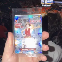 One Piece Bandai Namco Monkey D. Luffy US Voyage Promo Holo Card - Image 1