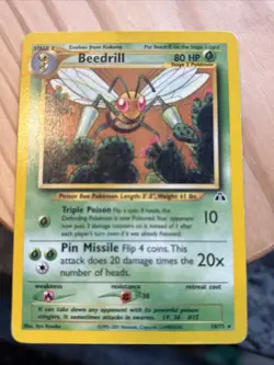 Pokemon Cards - Neo Discovery Rare: Beedrill 18/75 WOTC MP - Image 1