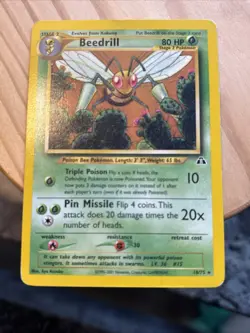 Pokemon Cards - Neo Discovery Rare: Beedrill 18/75 WOTC MP - Image 2