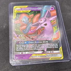 Pokemon Espeon & Deoxys GX Ultra Rare Full Art Holo Card 72/236 Unified Minds - Image 5