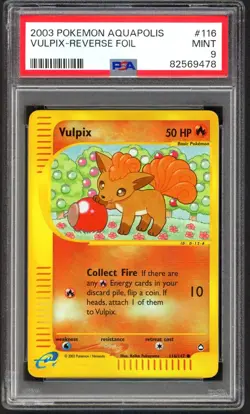 Pokemon Cards - PSA 9 Vulpix 116/147 - Aquapolis Reverse Holo - MINT - PSA9 - Image 1