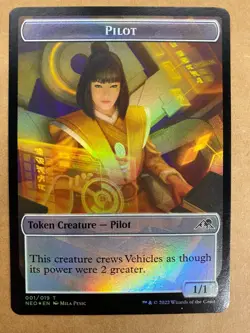 MTG 1x FOIL Pilot / Spirit Token Kamigawa: Neon Dynasty Magic Gathering x1 NM - Image 1