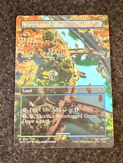 Waterlogged Grove - Borderless - Assassin's Creed - ACR MTG - Image 1