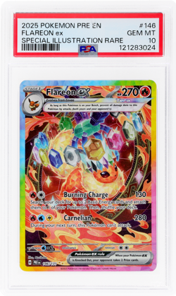 2025 Pokemon Scarlet And Violet Prismatic Evolutions Flareon EX #146 PSA 10 - Image 1