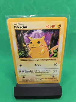 Pikachu 58/102 Shadowless RED CHEEKS Base Set Vintage Pokemon Card WOTC - Image 1