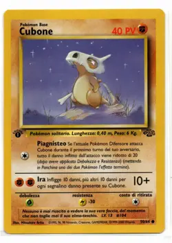 Cubone 1999 Jungle First Edition Italian 50/64 Pokemon NM WOTC - Image 1