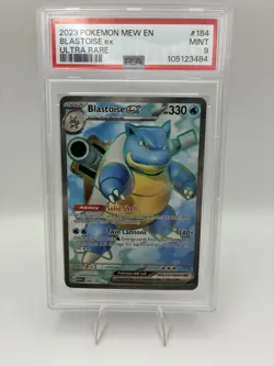2023 POKEMON MEW EN-151 ULTRA RARE #184 BLASTOISE EX PSA 9 #184 - Image 1