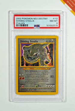 Pokemon PSA 8 Shining Steelix #112 Holo Unlimited Neo Destiny 2002 Italiano - Image 1