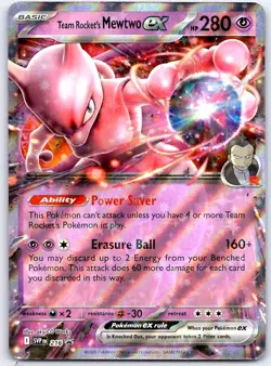 Team Rocket's Mewtwo ex 216 P Scarlet & Violet Pokemon Holo NM/M - Image 1