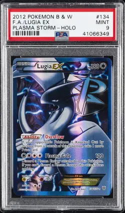 2013 POKEMON B&W PLASMA STORM #134 FULL ART/LUGIA EX PSA 9 - Image 1