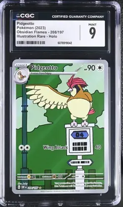 Pokemon 2023 Pidgeotto #208/197 Holo IR Obsidian Flames GEM MINT CGC 9 SV03 - Image 1