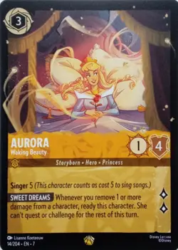 14/204 AURORA WAKING BEAUTY EN7 LEGENDARY DISNEY LORCANA CARD - Image 1