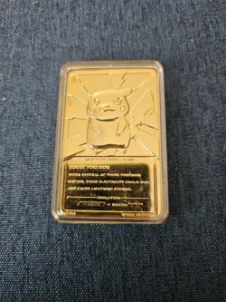 Pokemon Pikachu 1999 Limited Edition Trading Card 23K Gold-Plated, Burger King - Image 1