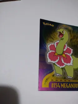 Meganium #154 Silver Foil Pokemon Topps Johto Series 1 2001 Pokemon Card Rare - Image 3