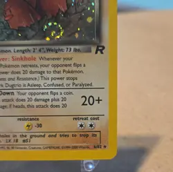 Dark Dugtrio 6/82 Team Rocket SWIRL Holo Rare WOTC Vintage Pokemon Card LP - Image 4
