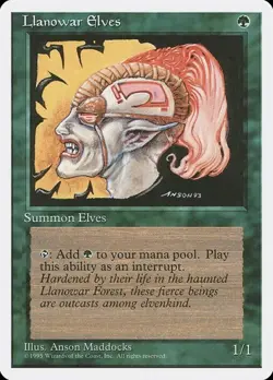 Llanowar Elves Fourth Edition LP MTG - Image 1