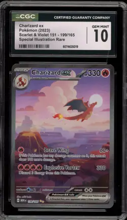 Pokemon Charizard ex 151 MEW EN Special Illustration Rare #199 CGC 10 Gem Mint - Image 1