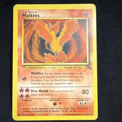 Pokemon TCG Moltres Rare Card 27/62 Fossil 1999 Basic - Image 1