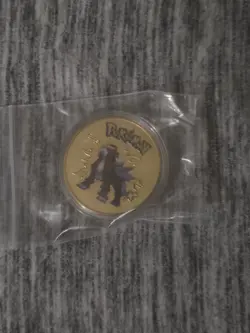 NEW Pokemon Entei Premium High Quality Rare collectible Metal Gold Coin M/NM - Image 2