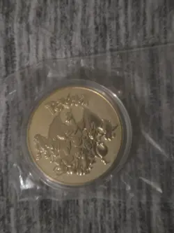 NEW Pokemon Entei Premium High Quality Rare collectible Metal Gold Coin M/NM - Image 3