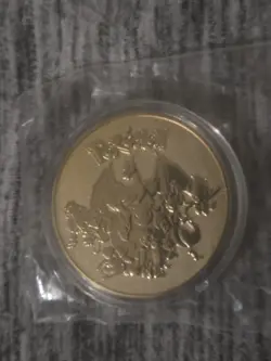NEW Pokemon Entei Premium High Quality Rare collectible Metal Gold Coin M/NM - Image 4