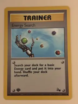 Pokemon TCG Energy Search Trainer Fossil 1st Edition 59/62 Wizards 1999 Regular - Image 1