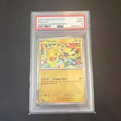 2025 POKEMON SVP EN-SV BLACK STAR PROMO WORLD CHAMPIONSHIPS #225 PIKACHU PSA 9 - Image 1