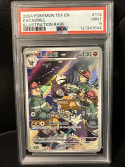 2024 POKEMON TEF EN-TEMPORAL FORCES ILLUSTRATION RARE #174 EXCADRILL PSA 9 - Image 1