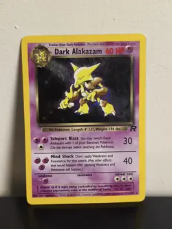 Dark Alakazam 1/82 Holo Rare Unlimited Team Rocket Pokemon - MP - Image 1
