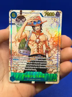 One Piece Carrying On His Will Portgas D Ace OP13-119 Alternate Alt Art SEC NM - Image 2