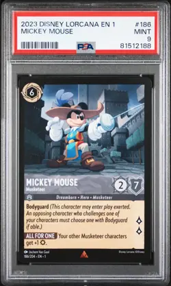 Mickey Mouse PSA 9 2023 Disney Lorcana The First Chapter #186 - Image 1