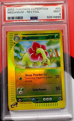 MEGANIUM 53/165 2002 Reverse Foil Pokemon Card Expedition E-Reader PSA 9 MINT - Image 1