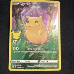 Pokemon TCG Pikachu Full Art Holo Card 005/025 Celebrations 2021 - Image 1