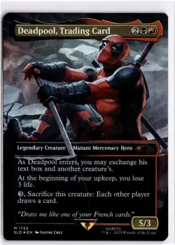 MTG Secret Lair Foil Deadpool, Trading Card (Rainbow Foil) 1753 SLD M NM Scan Ma - Image 1