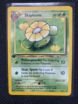 Pokemon Neo Genesis TCG Card 49/111 Skiploom, Regular 1st Edition Uncommon lp - Image 1