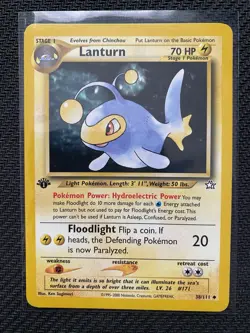 Pokemon TCG Lanturn Neo Genesis Card 38/111 First Edition Nm - Image 1