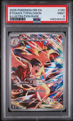 Pokemon TCG Ethan's Typhlosion Illustration Rare Card 190/182 PSA 9 - Image 1