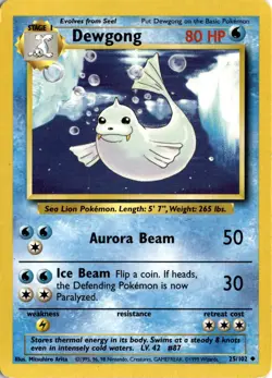 Pokemon Dewgong Base Set Unlimited 025/102 Uncommon MP *See Card Scan 1999 - Image 1