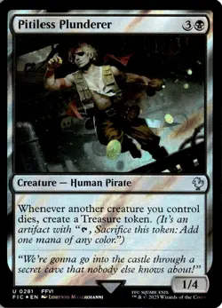 MTG FIC Surge Foil Pitiless Plunderer Commander: Final Fantasy 281 U NM Card Sca - Image 1