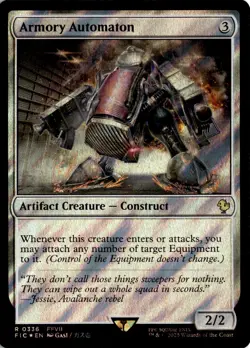 MTG FIC Surge Foil Armory Automaton Commander: Final Fantasy 336 R NM Card Scan - Image 1