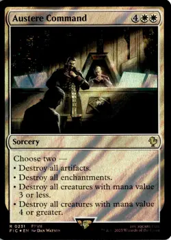 MTG FIC Surge Foil Austere Command Commander: Final Fantasy 231 R NM Card Scan - Image 1