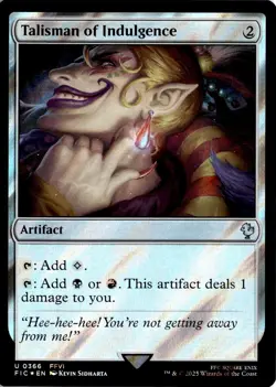 MTG FIC Surge Foil Talisman of Indulgence Commander: Final Fantasy 366 U NM Card - Image 1