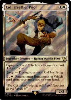 MTG FIC Surge Foil Cid, Freeflier Pilot Commander: Final Fantasy 13 R NM Card Sc - Image 1