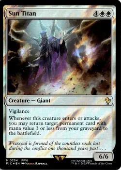 MTG FIC Surge Foil Sun Titan Commander: Final Fantasy 254 M NM Card Scan - Image 1