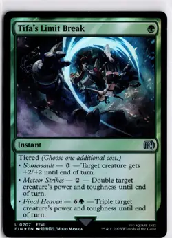 MTG FINAL FANTASY FOIL Tifa's Limit Break U 207 NM Pack Fresh ActualScan of Card - Image 1