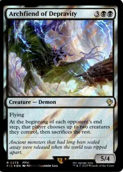 MTG FIC Surge Foil Archfiend of Depravity Commander: Final Fantasy 273 R NM Card - Image 1